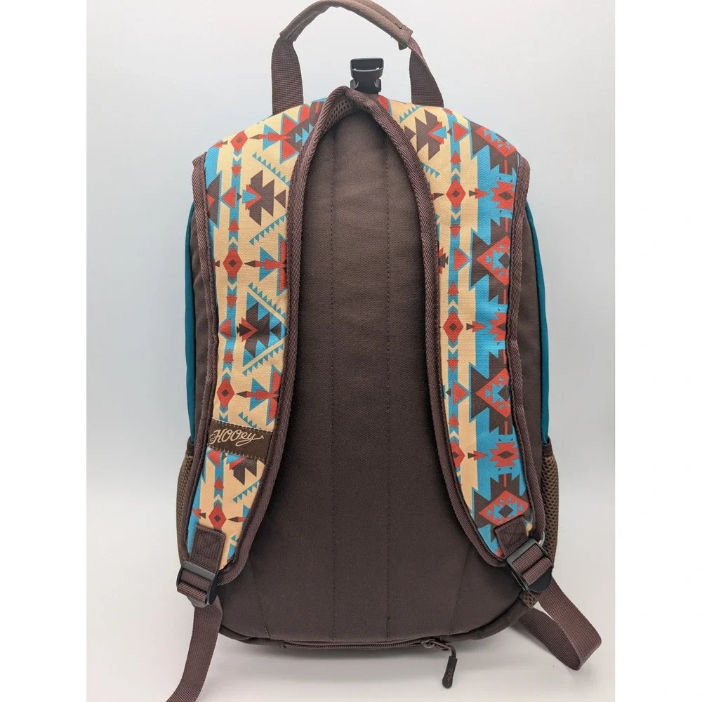 Hooey Mercantile Co Southwestern Print Backpack Teal Brown Aztec Geometric Bag